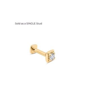 Seed2Stone Edgy Flat Back Stud - White