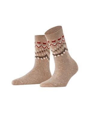 FALKE Fair Isle Crew Socks - Natural