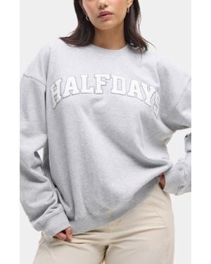 Halfdays Cotton Graphic Sweatshirt - Gray