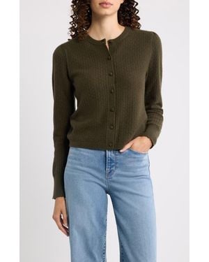 FRAME The Honeycomb Cashmere Cardigan - Green