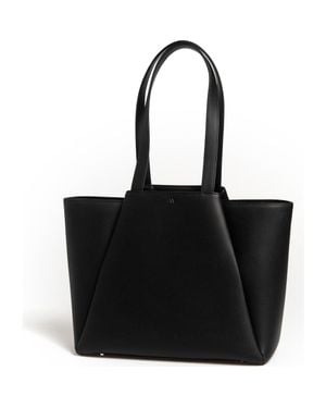 Kaai Midi Pyramid Leather Tote Bag - Black