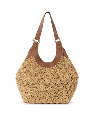 The Sak Roma Shopper Hand Crochet Tote Bag - Brown