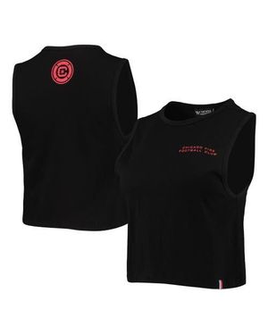 The Wild Collective Chicago Fire Crop Muscle Tri-Blend Tank Top - Black