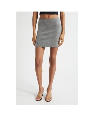 Alexander Wang Crystal Hotfix Wool Blend Miniskirt - Blue