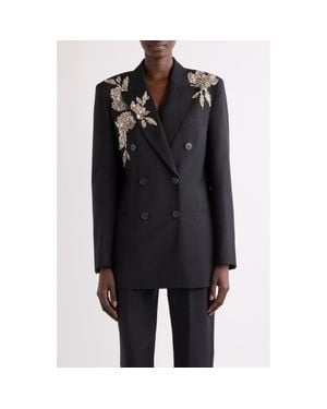 Givenchy Sequin Embellished Slashed Wool & Mohair Jacket - Black