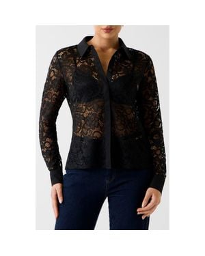 Marciano Faith Lace Button-Up Shirt - Black