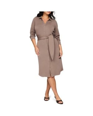 Spanx Long Sleeve Knit Shirtdress - Multicolor