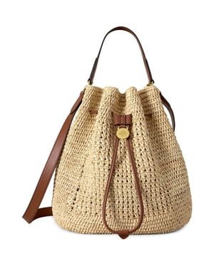 Mulberry Crochet Raffia Bucket Bag - Metallic
