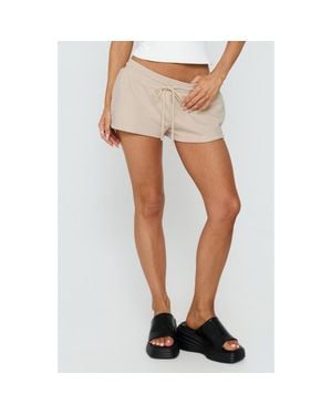 Princess Polly Sryn Drawstring Track Shorts - Natural