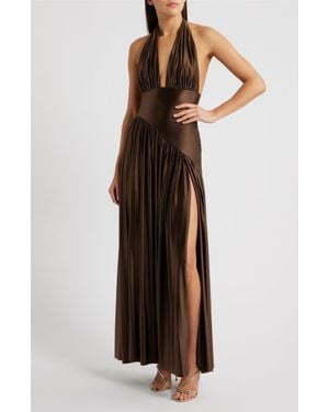 DELFI Collective Rae Halter Gown - Brown