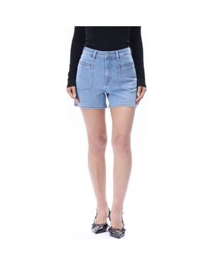 Bayeas Elowen Welt Pocket High Waist Denim Shorts - Blue