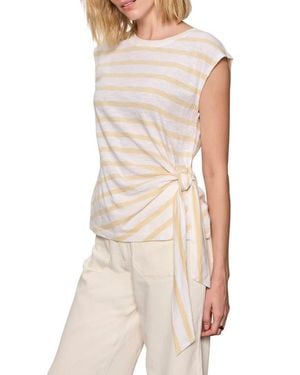 Sanctuary Side Tie Organic Cotton Blend T-Shirt - Natural