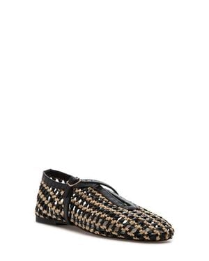275 Central Izabel Woven Raffia Ballet Flat - Black