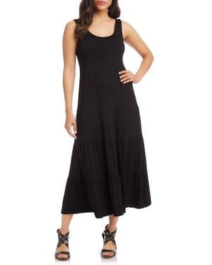 Karen Kane Tiered Midi Dress - Black