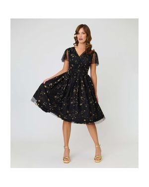 Unique Vintage Midori Swing Dress - Black