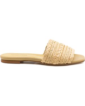 Andrea Gomez Denisse Raffia Slide Flat - Natural