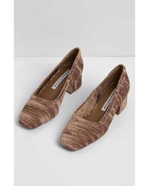 Charlotte Stone Poppie Block Heel Pump - Brown