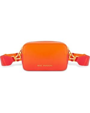Mac Duggal Ombre Leather Crossbody Camera Bag - Orange