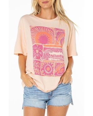 Roxy Beach Things Oversize Cotton Graphic T-Shirt - Multicolor