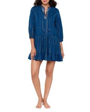 Miraclesuit Metallic Jacquard Cover-Up Dress - Blue