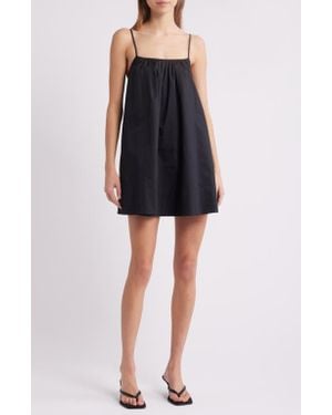 Solid & Striped Lindsay Cotton Poplin Babydoll Minidress - Black