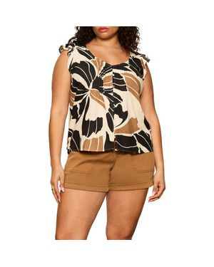 Sanctuary Within Time Floral Button-Up Shirt - Black