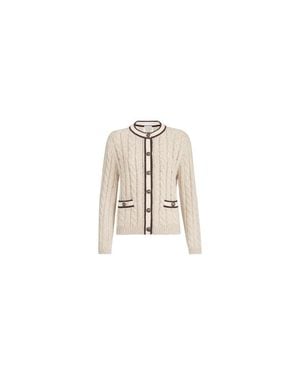 Brunello Cucinelli Soft Virgin Wool And Cashmere Diamond Yarn Cable Knit Cardigan - White