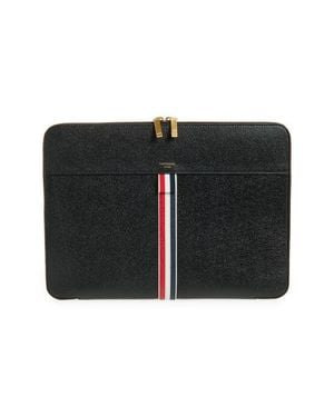 Thom Browne Small Rwb Leather Folio - Black