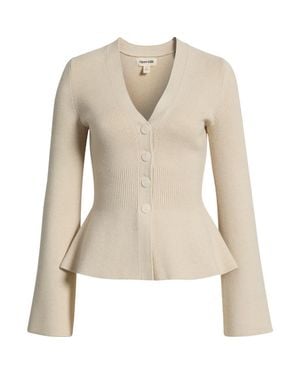 Open Edit Ribbed Waist Cardigan - Natural