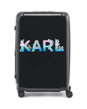 Karl Lagerfeld Karl Flowers Upright Suitcase - Black