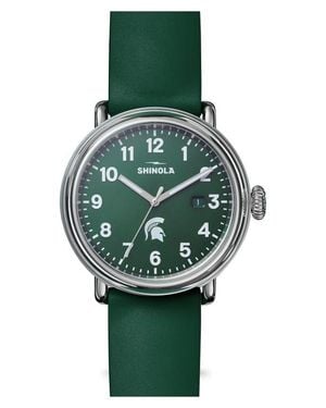 Shinola Detrola Spartan Rubber Strap Watch, 41Mm - Green