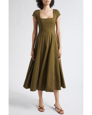 STAUD Short Sleeve Wells Dress - Green