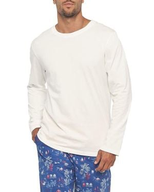 The Lazy Poet Luke St. Tropez Long Sleeve Pajama T-Shirt - White