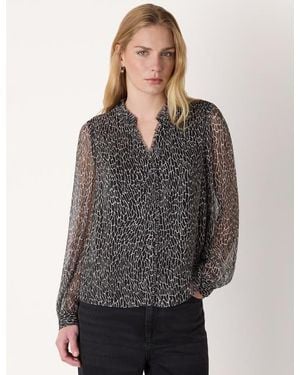 Whistles Dragonfly Print Blouse - Gray