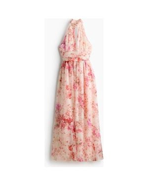 H&M Tie-Detail Halterneck Dress - Pink