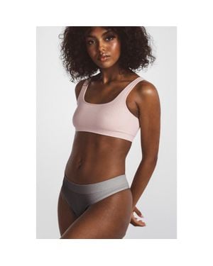 LDMA Low Hide Ribbed Thong - Brown