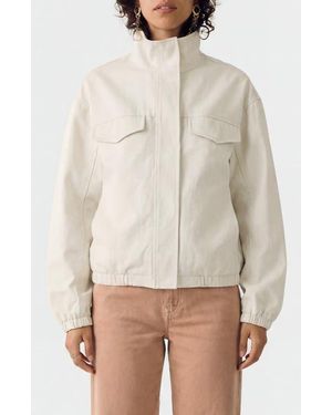 PER UNA BY M&S Crop Cotton Blend Twill Utility Jacket - Natural