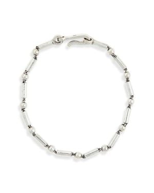 Caputo & Co. Bar & Bead Bracelet - White