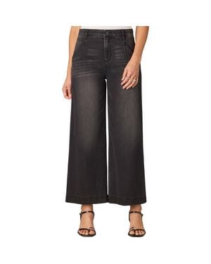 Wit & Wisdom Wyatt Skyrise V-Pocket Ankle Wide Leg Jeans - Black
