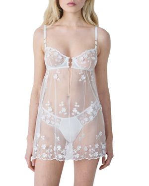 Etam Amour Nuisette Courte Underwire Chemise - White