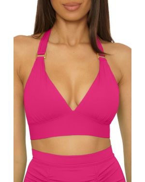 SOLUNA Sun Goddess Halter Bikini Top - Pink