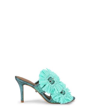 Kurt Geiger Raffia Flower Buckle Sandal - Green