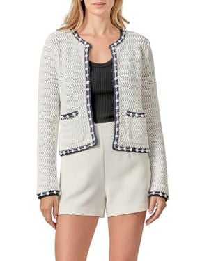 English Factory Crochet Cardigan - White