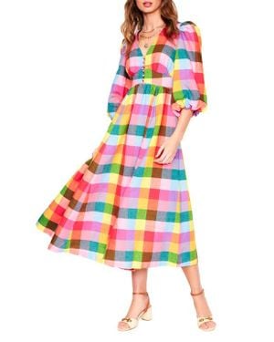 Boden Lola Blouson Linen & Cotton Maxi Dress - White