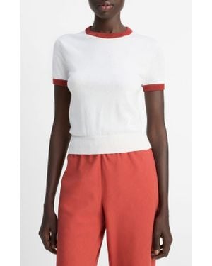 Vince Ringer Short Sleeve Sweater - Red