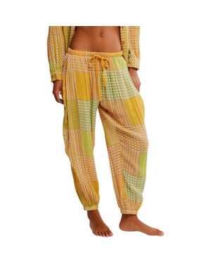 Free People Night After Night Pajama Pants - Yellow
