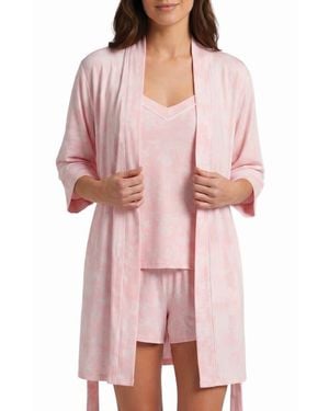 Flora Nikrooz Martha Short Pajamas & Robe Set - Pink