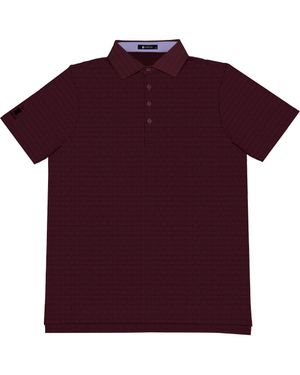 Castle Golf Print Performance Polo Shirt - Red