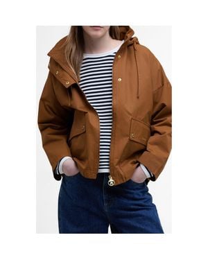 Barbour Cecile Showerproof Hooded Jacket - Brown