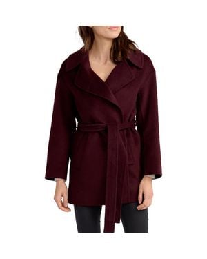 Belle & Bloom Eternal Flame Tie Waist Wool Blend Coat - Red